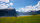 To jenter som løper i en blomstereng med fjorden og fjellene bak.